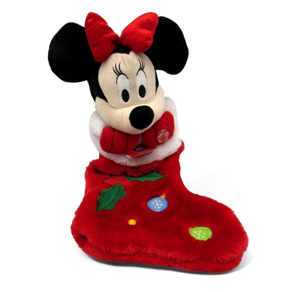 DISNEY MINNIE Mouse Plush Christmas Stocking 3D With Lights And Music 21" - Picture 1 of 7